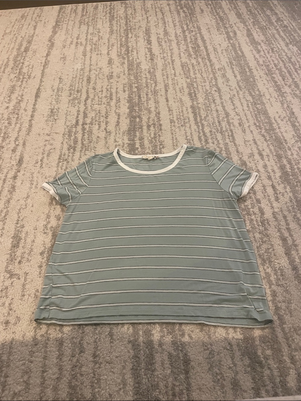 Pink Republic Mint Green Striped Short Sleeve Tee